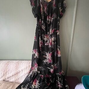 Style & Co. Black Floral Maxi Dress